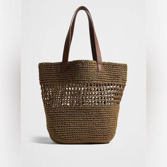 NWT BANANA REPUBLIC STRAW STREET FAIR TOTE